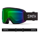 Smith Squad S Goggles Black with ChromaPop Everyday Green Mirror Lens available at Swiss Sports Haus 604-922-9107.