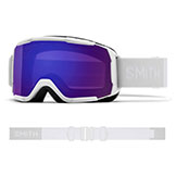 Smith Showcase OTG Goggles White Vapor with ChromaPop Everyday Violet Mirror Lens available at Swiss Sports Haus 604-922-9107.