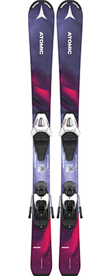 2024 Atomic Maven Girl 100cm - 120cm Skis & Bindings available at Swiss Sports Haus 604-922-9107.