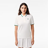 Lacoste Women's Contrast Collar Pique Tennis Polo available at Swiss Sports Haus 604-922-9107.