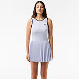 Lacoste Women's Ultra-Dry Stretch Tennis Dress & Shorts available at Swiss Sports Haus 604-922-9107.