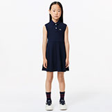 Lacoste Girls Fit & Flare Stretch Pique Polo Dress available at Swiss Sports Haus 604-922-9107.