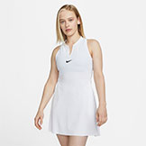Nike Women's Dry-Fit Advantage Tennis Dress White available at Swiss Sports Haus 604-922-9107.