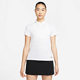 Nike Women's Victory Dri-Fit Solid Short Sleeve Golf Polo White available at Swiss Sports Haus 604-922-9107.