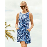 Tommy Bahama Women's Aubrey Gulf Shore Fit & Flare Sleeveless Dress available at Swiss Sports Haus 604-922-9107.