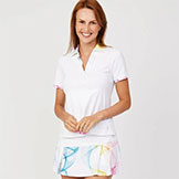 Sofbells Women's Short Sleeve Golf Polo available at Swiss Sports Haus 604-922-9107.